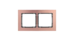 DECO Ramka uniwersalna podwójna - aluminium szczotkowane (ramka: kolor miedziany spód: grafitowy) 9-11-DRA-2