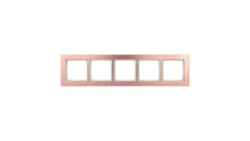 DECO Ramka uniwersalna pięciokrotna - aluminium szczotkowane (ramka: kolor miedziany spód: biały) 9-0-DRA-5