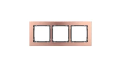 DECO Ramka uniwersalna potrójna - aluminium szczotkowane (ramka: kolor miedziany spód: grafitowy) 9-11-DRA-3