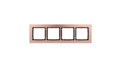 DECO Ramka uniwersalna poczwórna - aluminium szczotkowane (ramka: kolor miedziany spód: czarny) 9-12-DRA-4