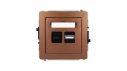 DECO Mechanizm ładowarki USB podwójnej USB C + USB A, 20W max., brązowy metalik 9DCUSB-8