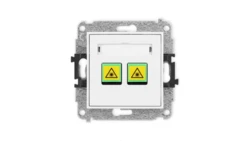 MINI Mechanizm gniazda światłowodowego/optycznego podwójnego biały mat 25MGOP-2