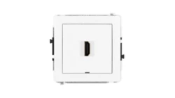 DECO Mechanizm gniazda pojedynczego HDMI 2.0, bez pola opisowego, biały mat 25DHDMIBO-3