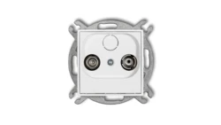 MINI Mechanizm gniazda abonenckiego RTV przelotowego 9dB biały mat 25MG9P