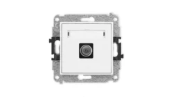 MINI Mechanizm gniazda antenowego pojedynczego TV biały mat 25MGTV-1