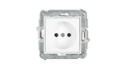 MINI Mechanizm gniazda pojedynczego bez uziemienia 2P (bez przesłon torów prądowych) biały mat 25MGP-1