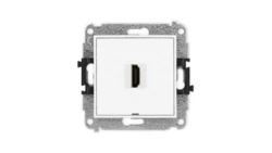 MINI Mechanizm gniazda pojedynczego HDMI 2.0, bez pola opisowego biały mat 25MHDMIBO-3