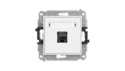 MINI Mechanizm gniazda komputerowego pojedynczego 1xRJ45, kat. 7, ekranowane, 8-stykowy biały mat 25MGK-9