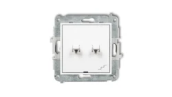 MINI Mechanizm łącznika jednobiegunowego ze schodowym (wspólne zasilanie) w stylu amerykańskim biały mat 25MWPUS-10.1