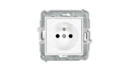 MINI Mechanizm gniazda pojedynczego z uziemieniem 2P+Z (przesłony torów prądowych) biały mat 25MGP-1zp