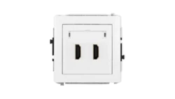 DECO Mechanizm gniazda podwójnego HDMI 2.0, biały mat 25DHDMI-4