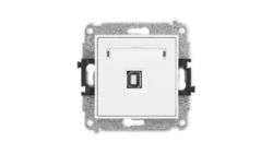 MINI Mechanizm gniazda pojedynczego USB A-B 2.0 biały mat 25MGUSB-3