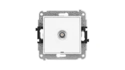 MINI Mechanizm gniazda pojedynczego BNC, bez pola opisowego biały mat 25MGBNCBO-1