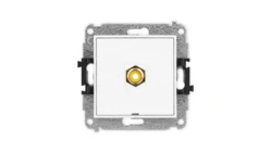 MINI Mechanizm gniazda pojedynczego RCA, bez pola opisowego (typu cinch - żółty, pozłacany) biały mat 25MGRCABO-1