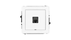 DECO Mechanizm gniazda komputerowego pojedynczego 1xRJ45, kat. 7, ekranowane, 8-stykowy, bez pola opisowego, biały mat 25DGKBO-9