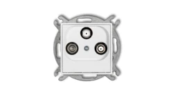 MINI Mechanizm gniazda abonenckiego 2 wyjścia SAT + TV biały mat 25MGSN