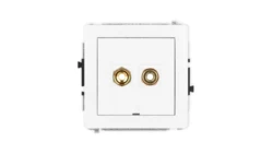 DECO Mechanizm gniazda głośnikowego pojedynczego, bez pola opisowego (typu banan - czerwony i czarny, pozłacany, 4 mm2, skręcany