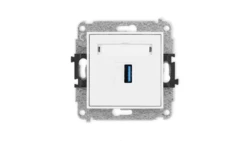 MINI Mechamizm gniazda pojedynczego USB A-A 3.0 biały mat 25MGUSB-5