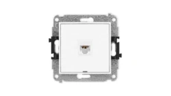 MINI Mechanizm gniazda komputerowego pojedynczego 1xRJ45, kat. 6A, 8-stykowy, bez pola opisowego biały mat 25MGKBO-7