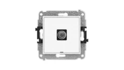 MINI Mechanizm gniazda antenowego pojedynczego TV, bez pola opisowego biały mat 25MGTVBO-1