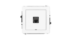 DECO Mechanizm gniazda komputerowego pojedynczego 1xRJ45, kat. 8, ekranowane, 8-stykowy, bez pola opisowego, biały mat 25DGKBO-1
