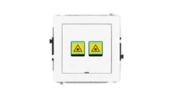 DECO Mechanizm gniazda światłowodowego/optycznego podwójnego, bez pola opisowego, biały mat 25DGOPBO-2