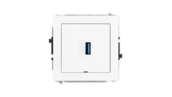 DECO Mechanizm gniazda pojedynczego USB A-A 3.0, bez pola opisowego, biały mat 25DGUSBBO-5