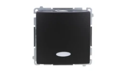 Simon Basic Łącznik jednobiegunowy z podświetleniem LED (moduł) 10AX, 250V, szybkozłącza, czarny BMW1L.01/49