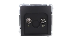 Simon Basic Gniazdo antenowe R-TV końcowe, separowane (moduł), 1x wejście: 5–862 MHz czarny BMZAR1/1.01/49