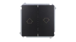 Simon Basic Przycisk roletowy (moduł) 10AX, 250V, zaciski śrubowe czarny BMZ1.01/49