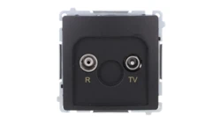 Simon Basic Gniazdo antenowe R-TV przelotowe 10 dB (moduł), 1x wejście: 5–862 MHz czarny BMZAP10/1.01/49