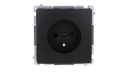 Simon Basic Gniazdo wtyczkowe z uziemieniem (moduł), z przesł. torów prądowych, 16A, 250V, zaciski śrubowe czarny BMGZ1Z.01/49