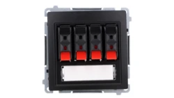 Simon Basic Gniazdo głośnikowe 4-krotne z polem opisowym (moduł). Do podłączenia 4 kolumn głośnikowych czarny BMGL34.01/49