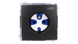 Simon Basic Gniazdo wtyczkowe DATA z uziemieniem i kluczem uprawniającym (moduł) 16A, 250V, zaciski śrubowe czarny BMGD1.01/49