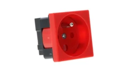 Gniazdo elektryczne 45x45 z kluczem, czerwone - 2P+Z PZ01