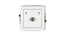 DECO Mechanizm gniazda antenowego pojedynczego typu F (SAT) niklowany, biały mat 25DGF-1