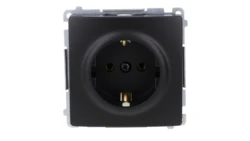 Simon Basic Gniazdo wtyczkowe z uziemieniem Schuko (moduł) 16A, 250V, zaciski śrubowe czarny BMGSZ1.01/49