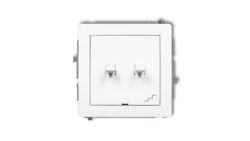 DECO Mechanizm łącznika podwójnego schodowego w stylu amerykańskim, biały mat 25DWPUS-33