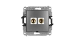 ICON Mechanizm gniazda głośnikowego poj. bez opisu (banan czerwony i czarny, pozłacany, 4 mm2, do lutowania) grafitowy 11IGGBO-3