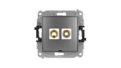 ICON Mechanizm gniazda głośnikowego poj. bez opisu (banan - czerwony i czarny, pozłacany, 4 mm2, skręcany) grafitowy 11IGGBO-4