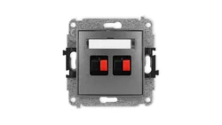 ICON Mechanizm gniazda głośnikowego podwójnego grafitowy 11IGG-2