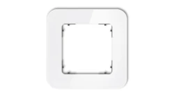 ICON Ramka uniwersalna pojedyncza zaokrąglona - efekt szkła (ramka: biała spód: grafitowy mat 0-28-IRSZ-1