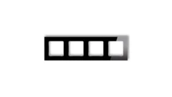 ICON Ramka uniwersalna poczwórna kwadratowa - efekt szkła (ramka: czarna spód: biały) 12-0-IRSK-4