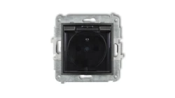 ICON Mechanizm gniazda bryzgoszczelnego z uziemieniem 2P+Z (klapka dymna, przesłony torów prądowych) grafitowy 11IGPB-1zdp