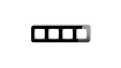 ICON Ramka uniwersalna poczwórna zaokrąglona - efekt szkła (ramka: czarna spód: czarny) 12-12-IRSZ-4