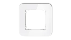 ICON Ramka uniwersalna pojedyncza zaokrąglona - efekt szkła (ramka: biała spód: biały) 0-0-IRSZ-1