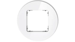 ICON Ramka uniwersalna pojedyncza okrągła - efekt szkła (ramka: biała spód: grafitowy mat) 0-28-IRSO-1