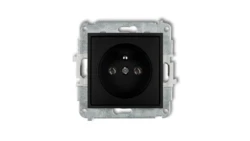 ICON Mechanizm gniazda pojedynczego z uziemieniem 2P+Z (bez przesłon torów prądowych) czarny mat 12IGP-1z