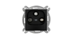 ICON Mechanizm gniazda abonenckiego 2 wyjścia SAT + TV czarny mat 12IGSN