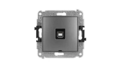 ICON Mechanizm gniazda pojedynczego USB A-B 2.0, bez pola opisowego grafitowy 11IGUSBBO-3